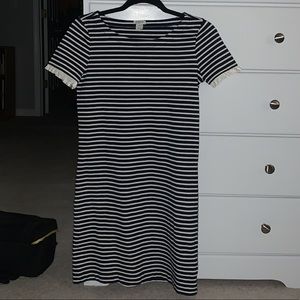 J.Crew T-shirt dress navy and white striped